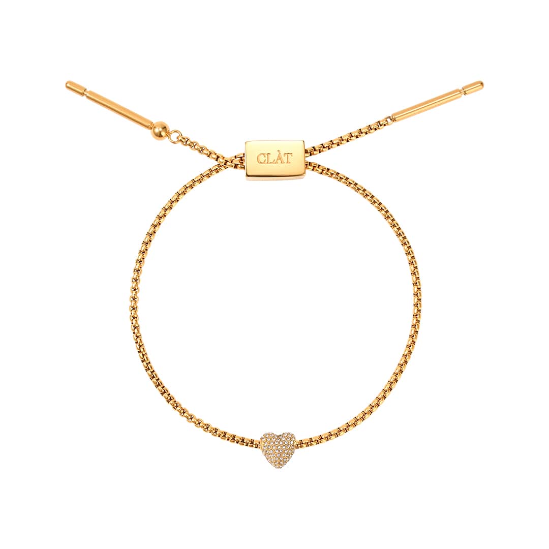 Bubble Heart Slider Chain Bracelet