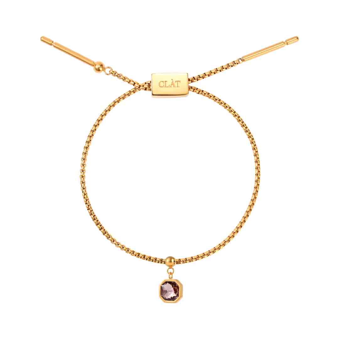 Box Chain Amethyst Bracelet