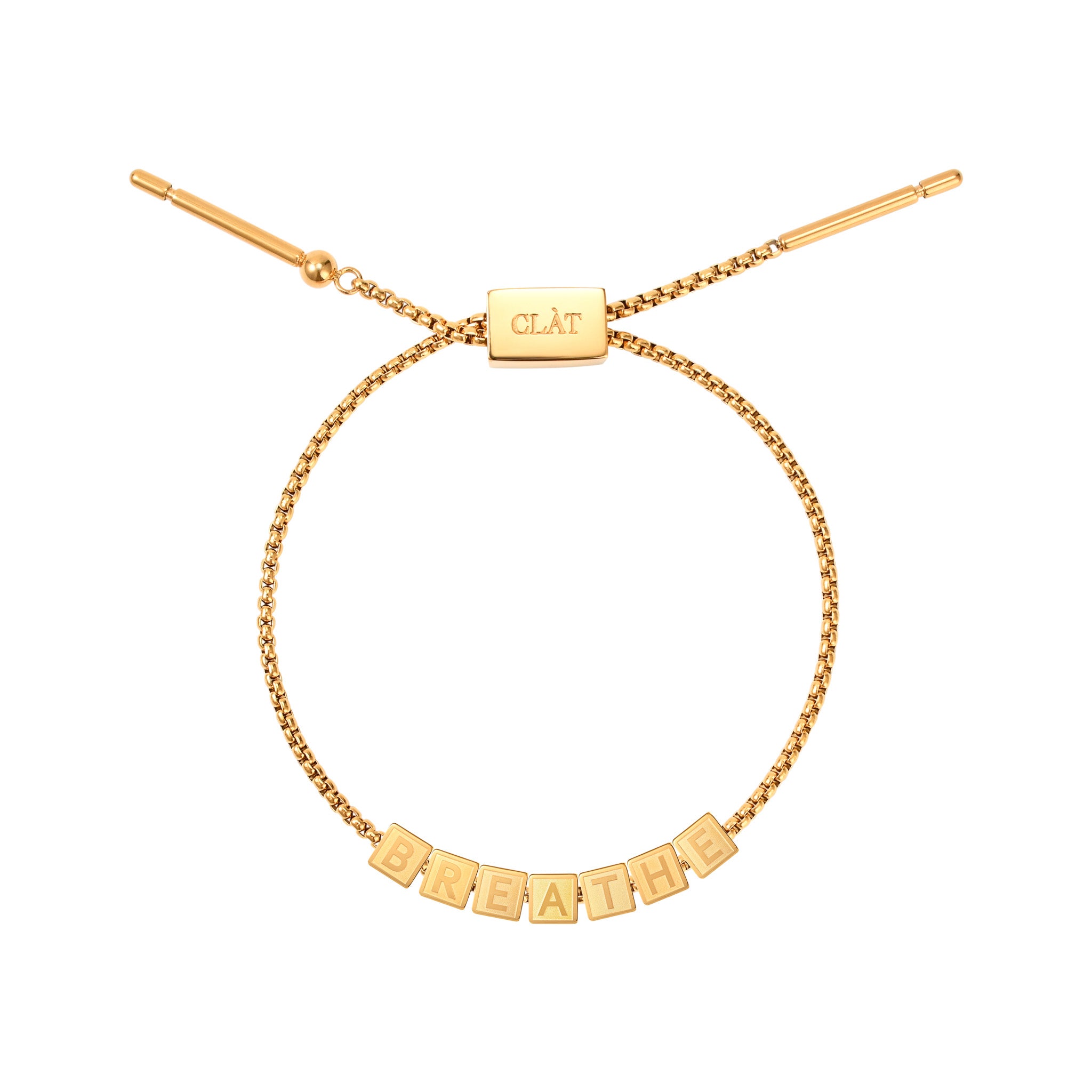 "Breathe" Cube Letter Box Chain Bracelet