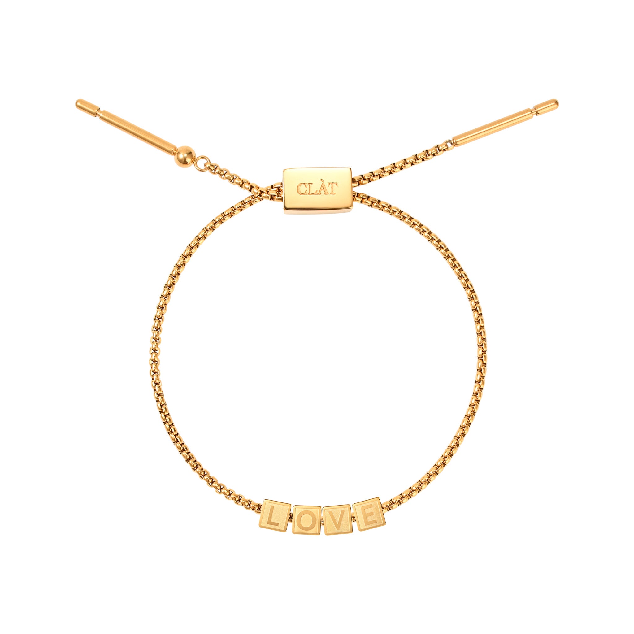 "Love" Box Cube Letter Chain Bracelet