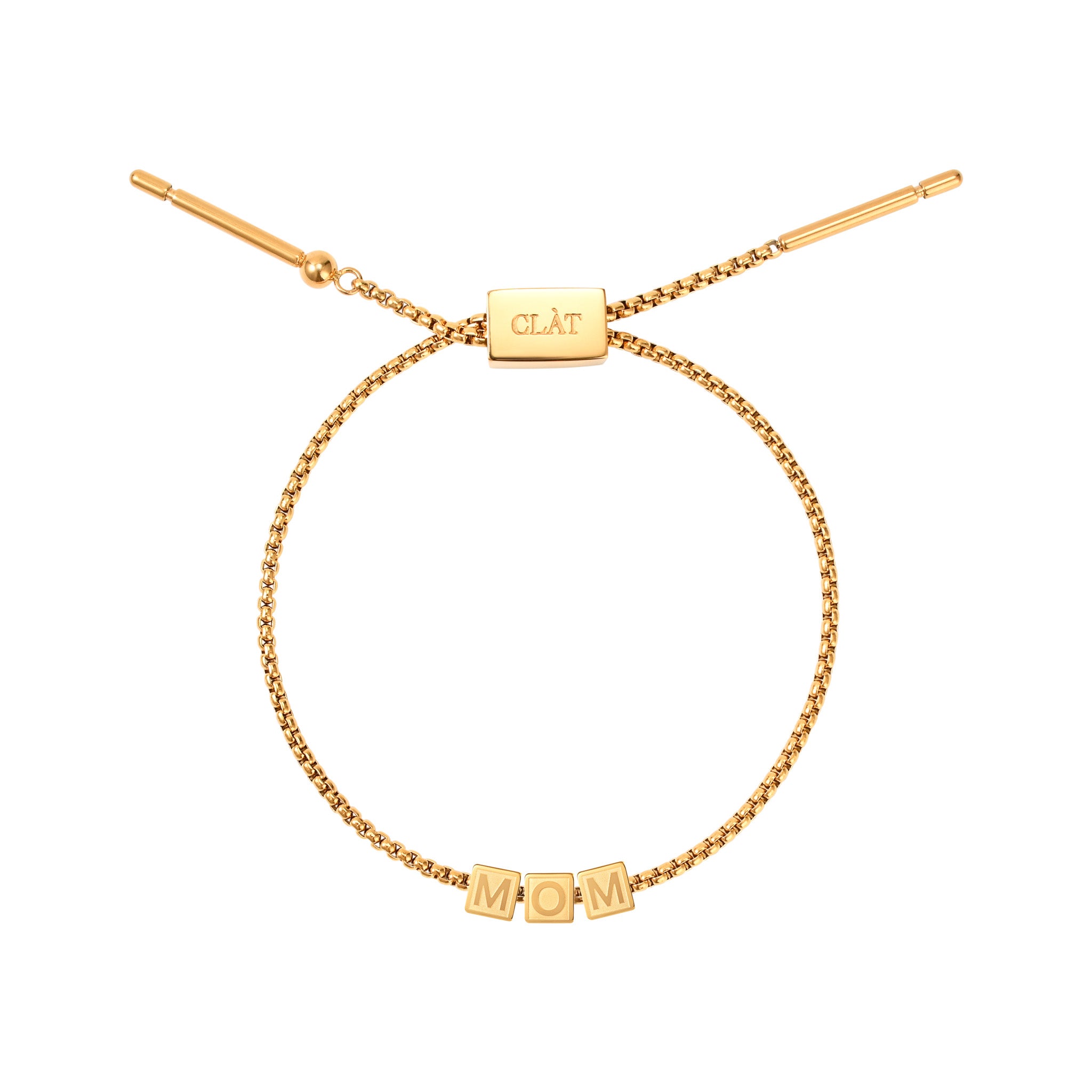 "Mom" Cube Letter Box Chain Bracelet