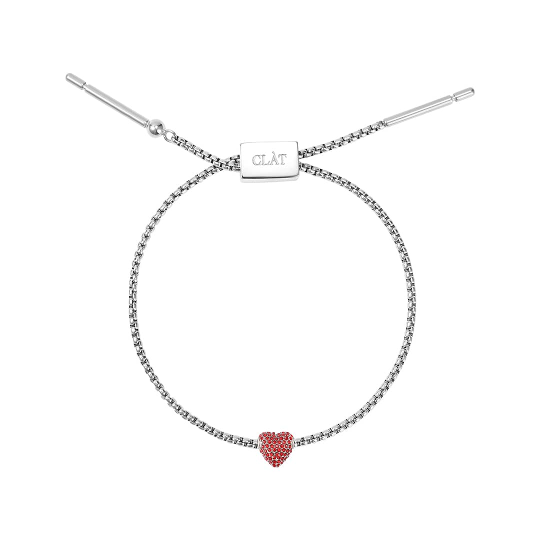 Bubble Heart Slider Chain Bracelet