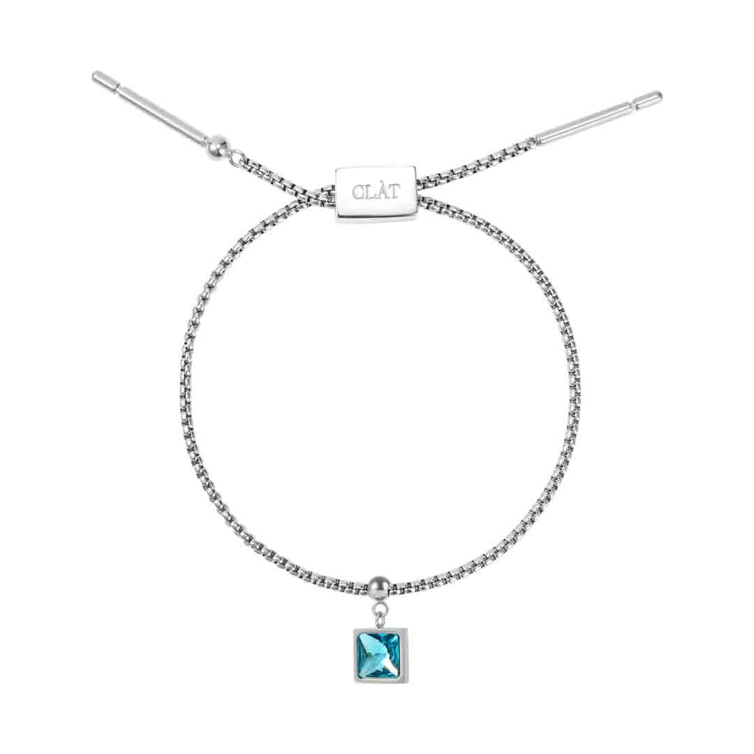 Box Chain Aquamarine Bracelet