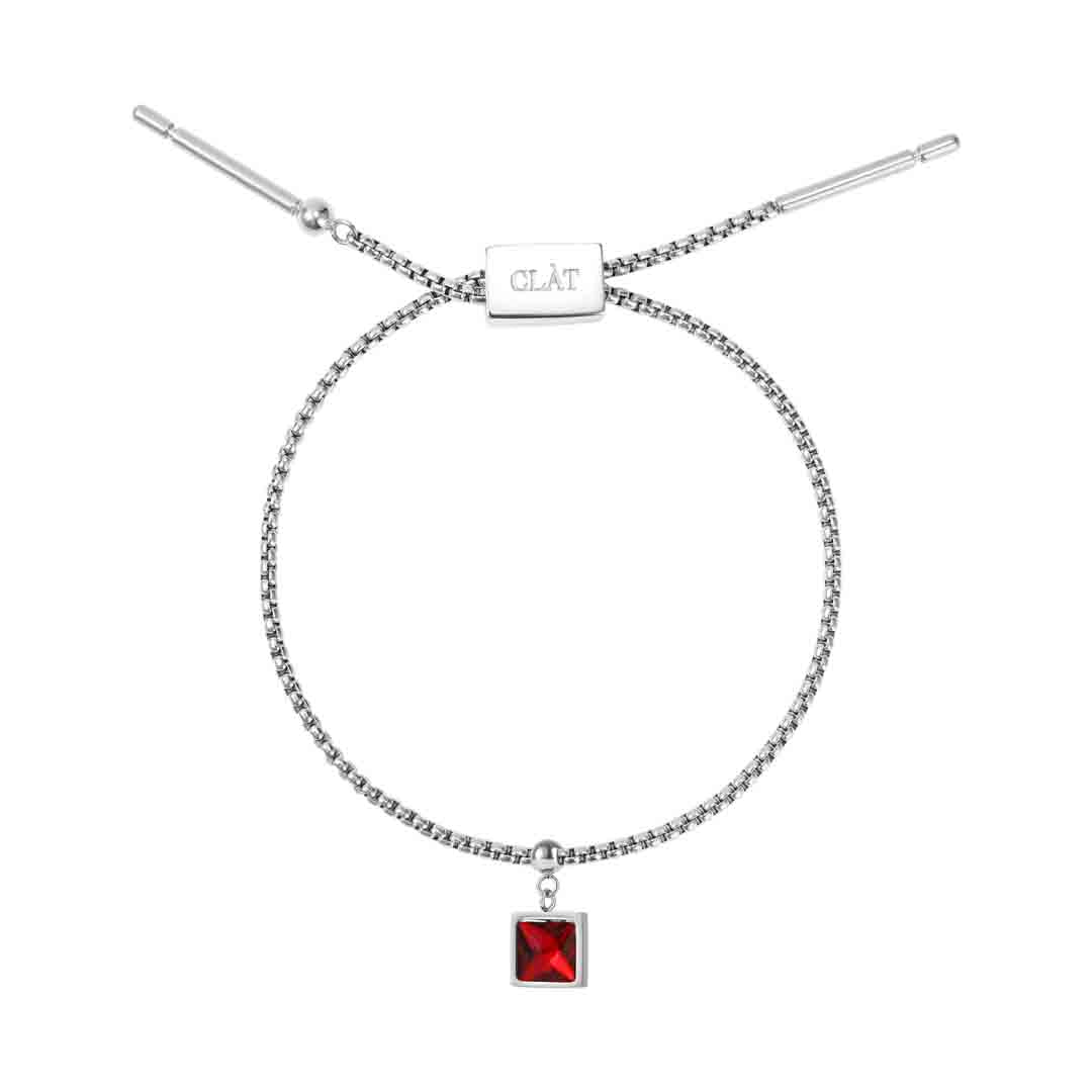 Box Chain Garnet Bracelet