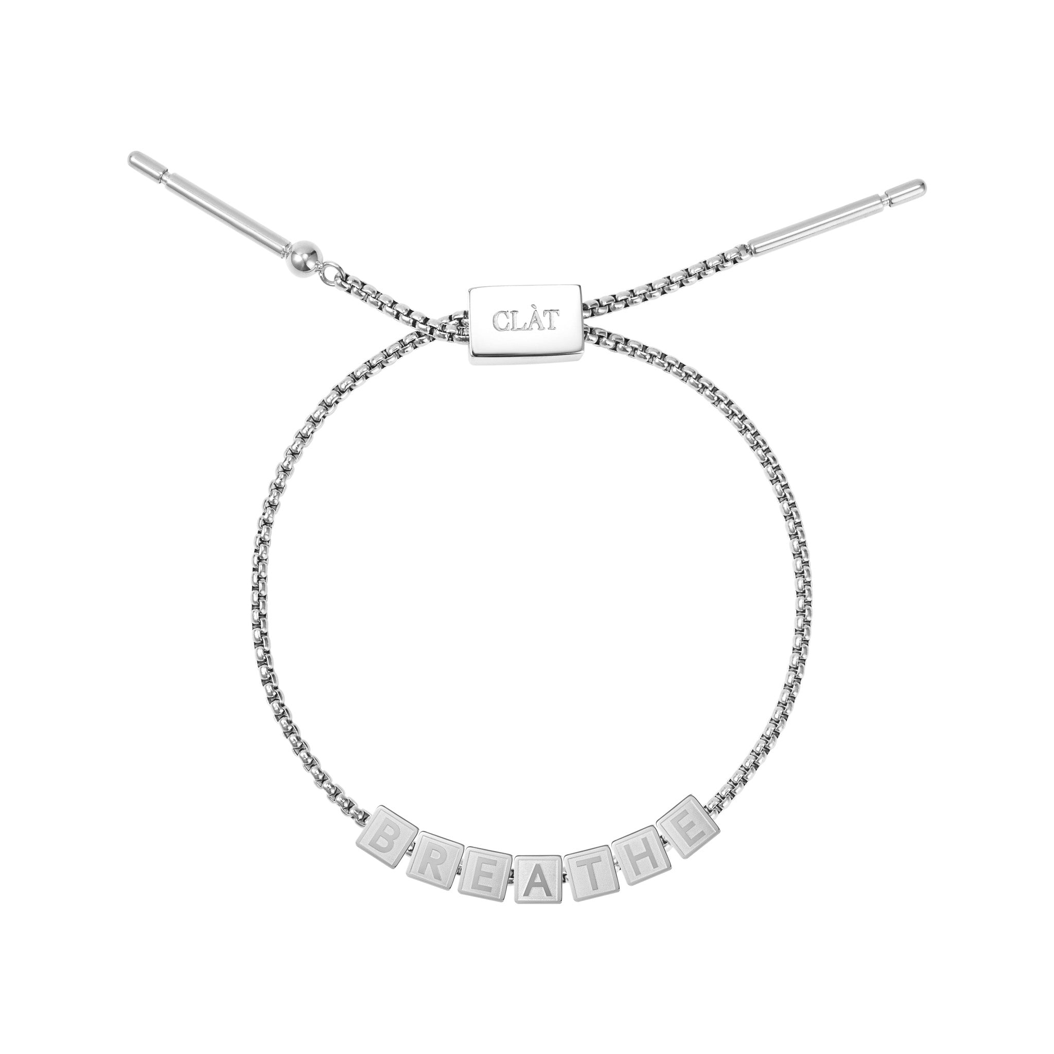"Breathe" Cube Letter Box Chain Bracelet