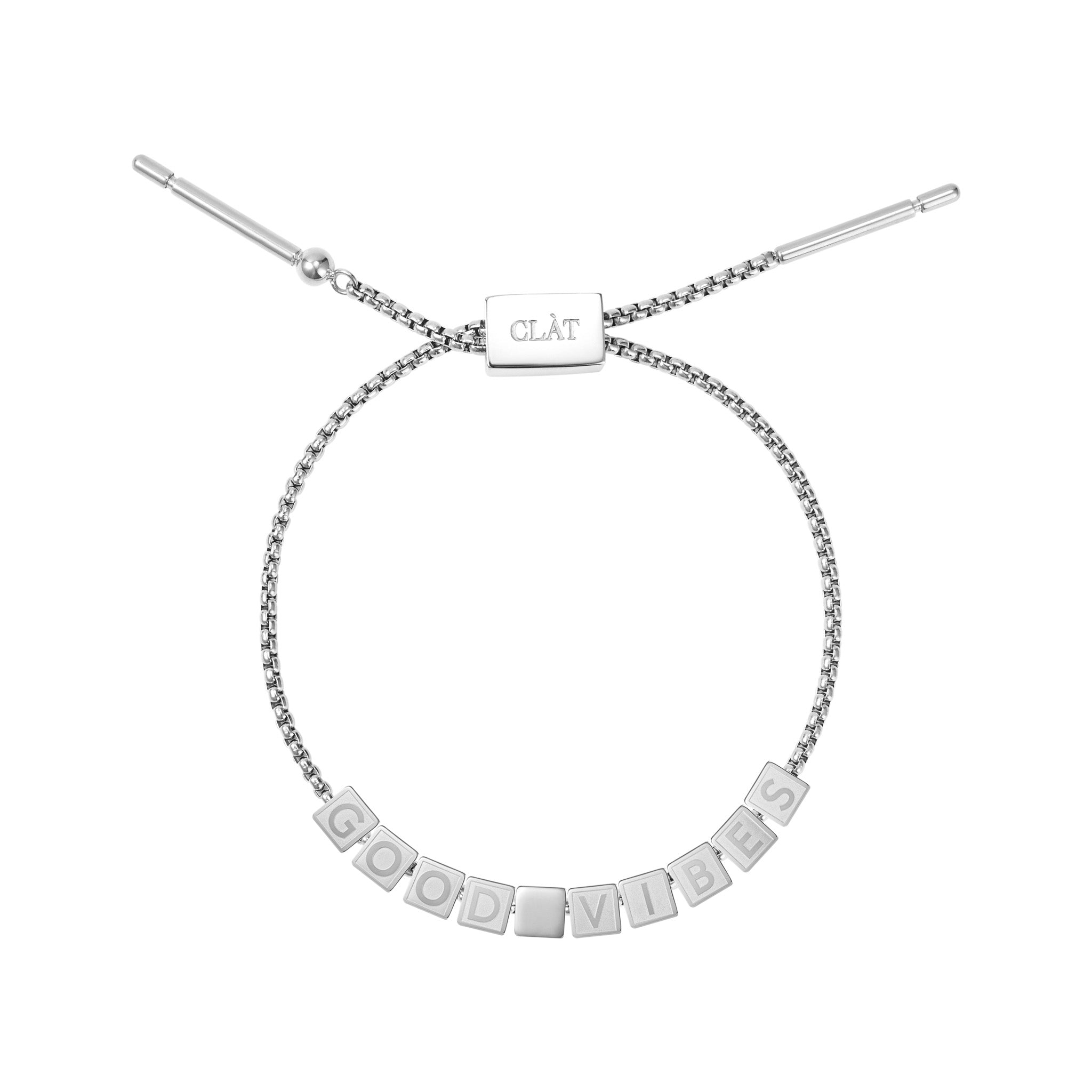 "Good Vibes" Cube Letter Box Chain Bracelet