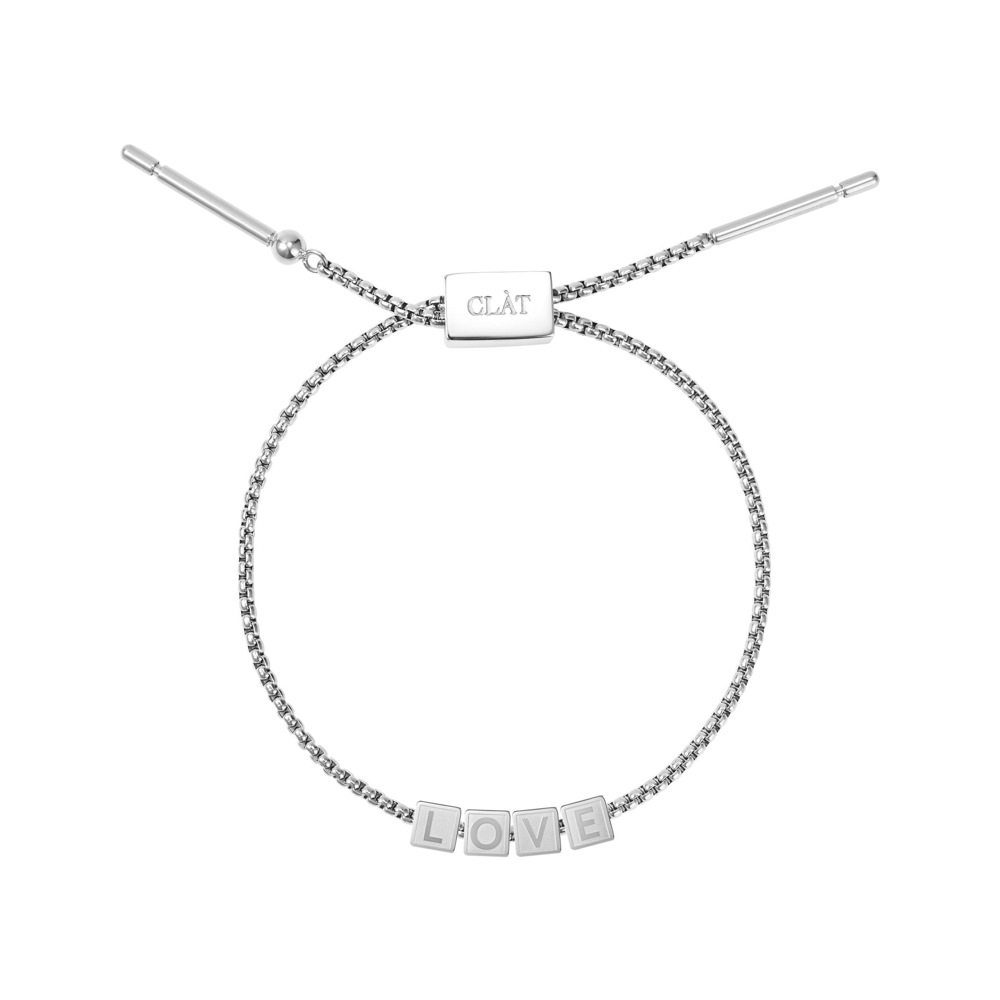 "Love" Box Cube Letter Chain Bracelet