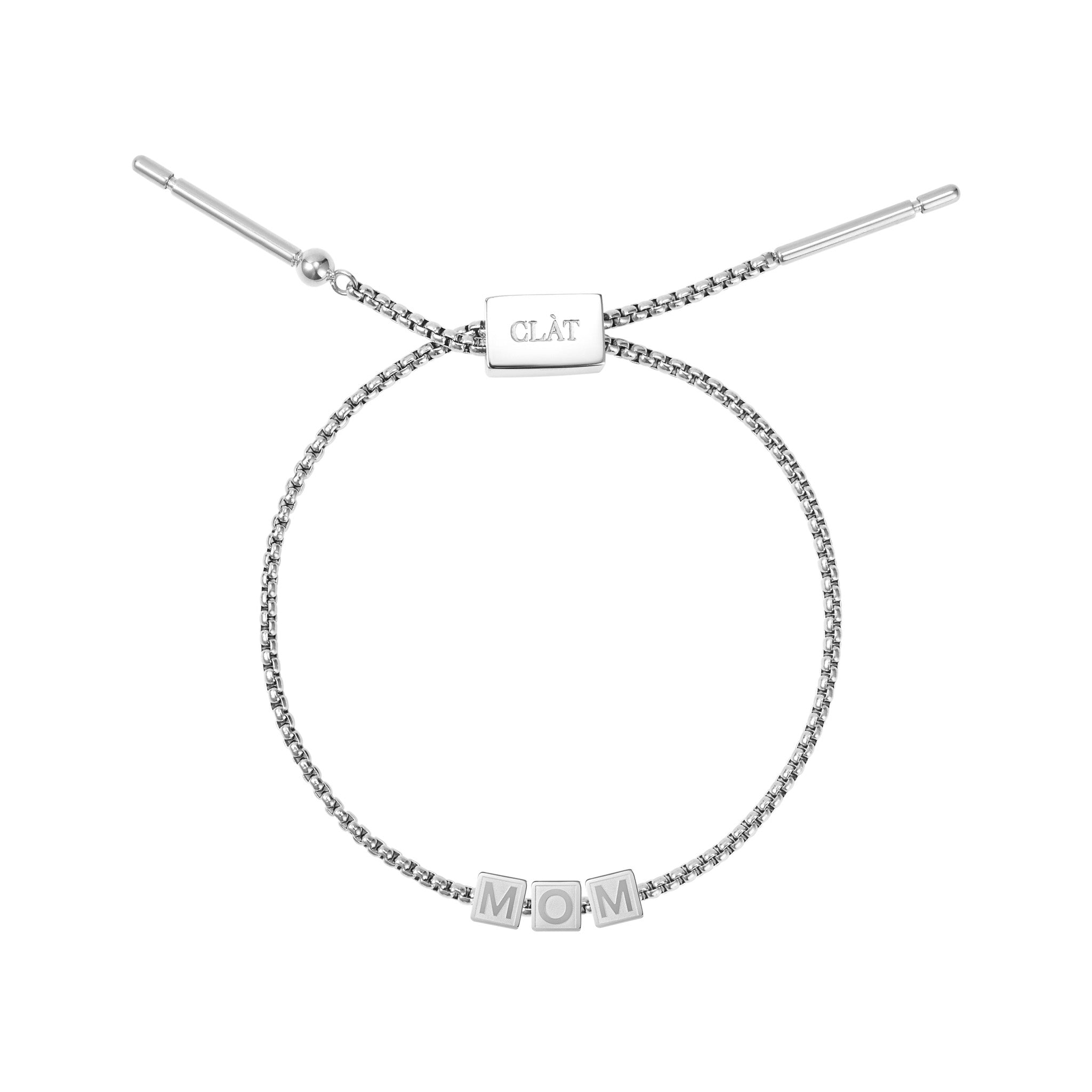"Mom" Cube Letter Box Chain Bracelet