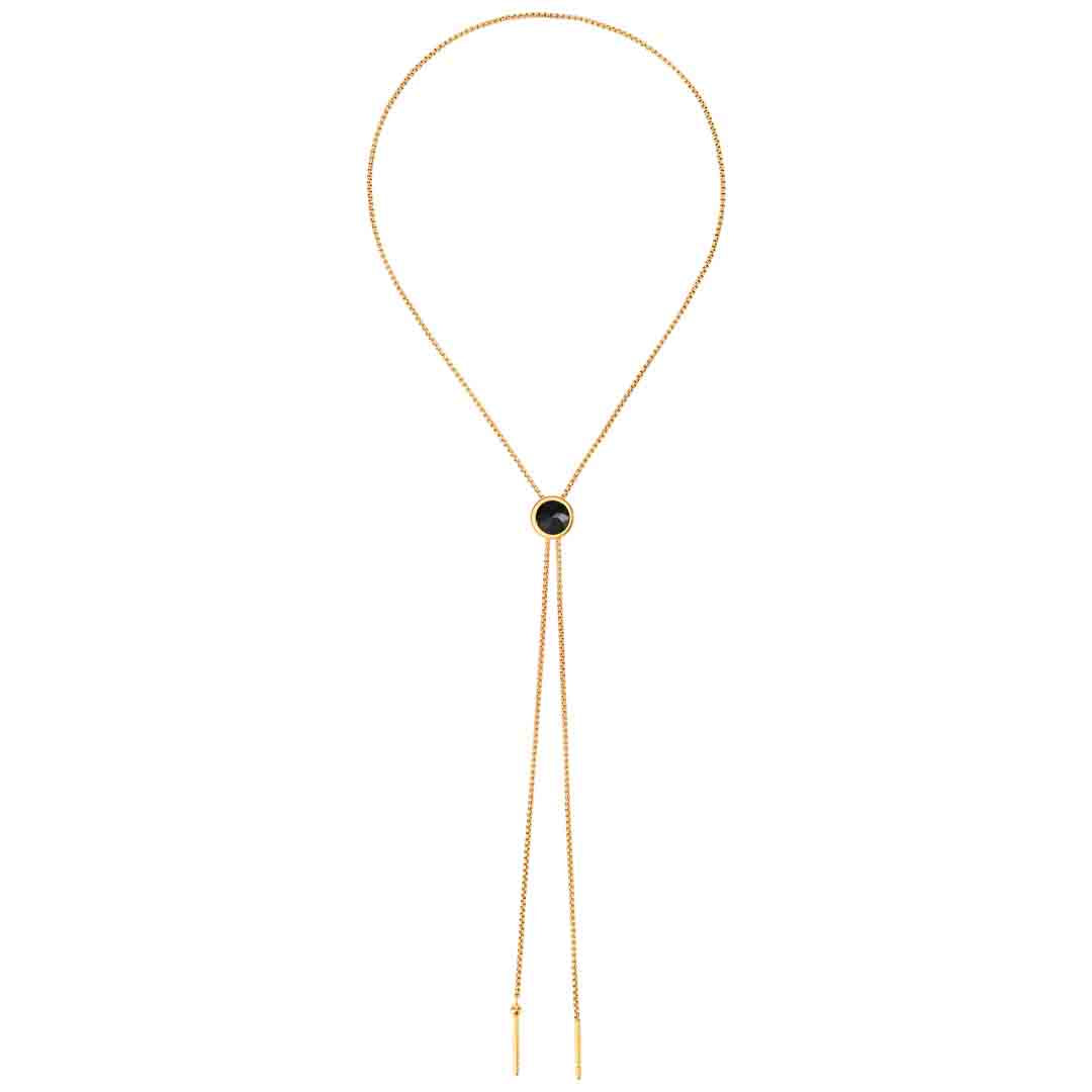 Box Chain Onyx Bolo Necktie