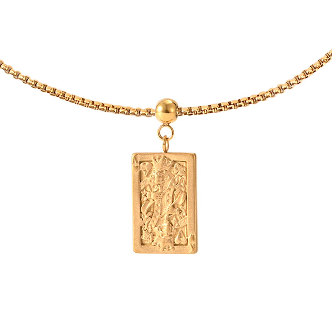 Skeleton King Card Box Chain Necklace
