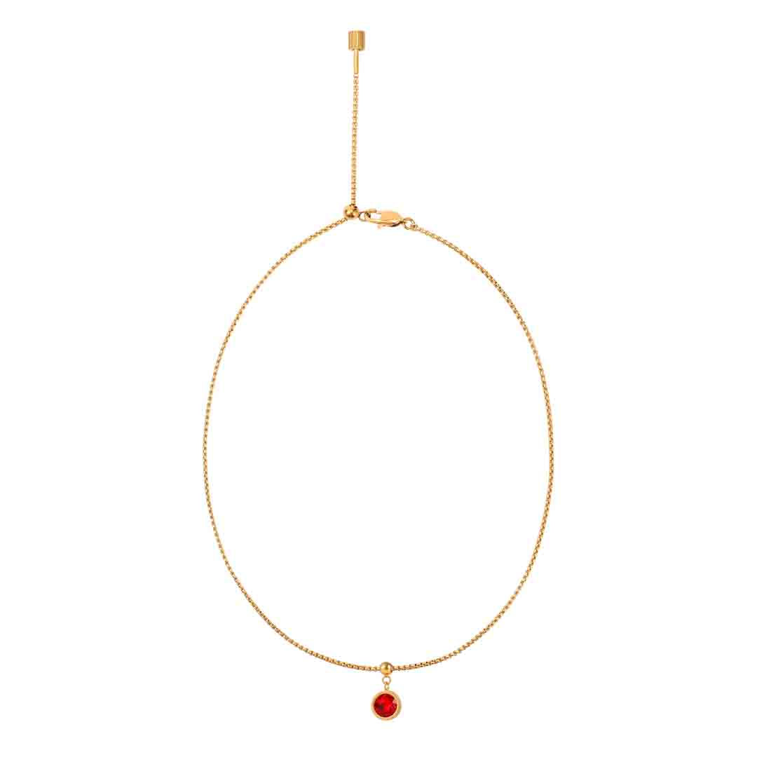Box Chain Ruby Necklace