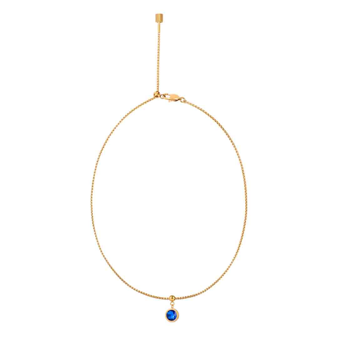 Box Chain Sapphire Necklace