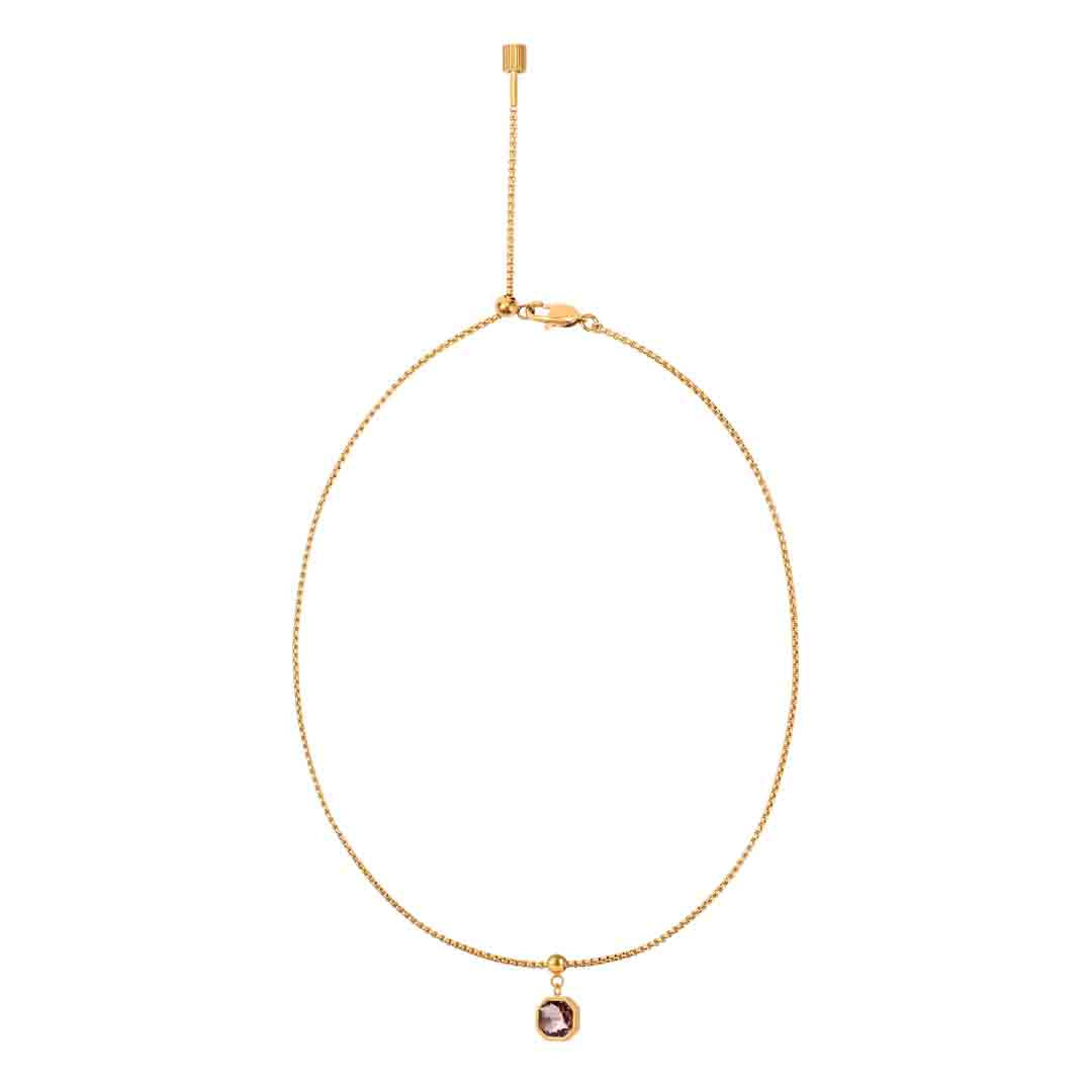 Box Chain Amethyst Necklace
