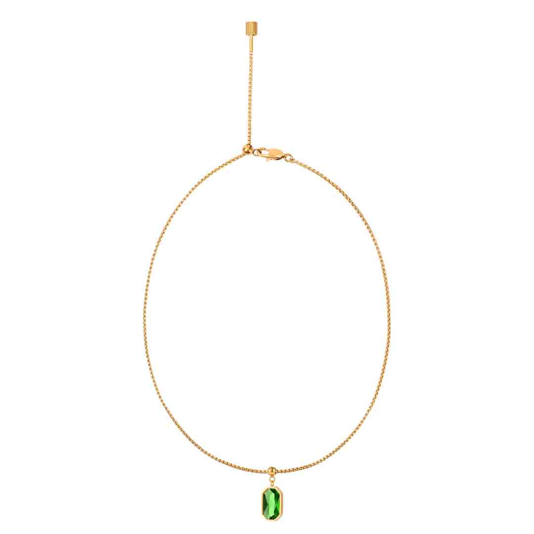 Box Chain Peridot Necklace