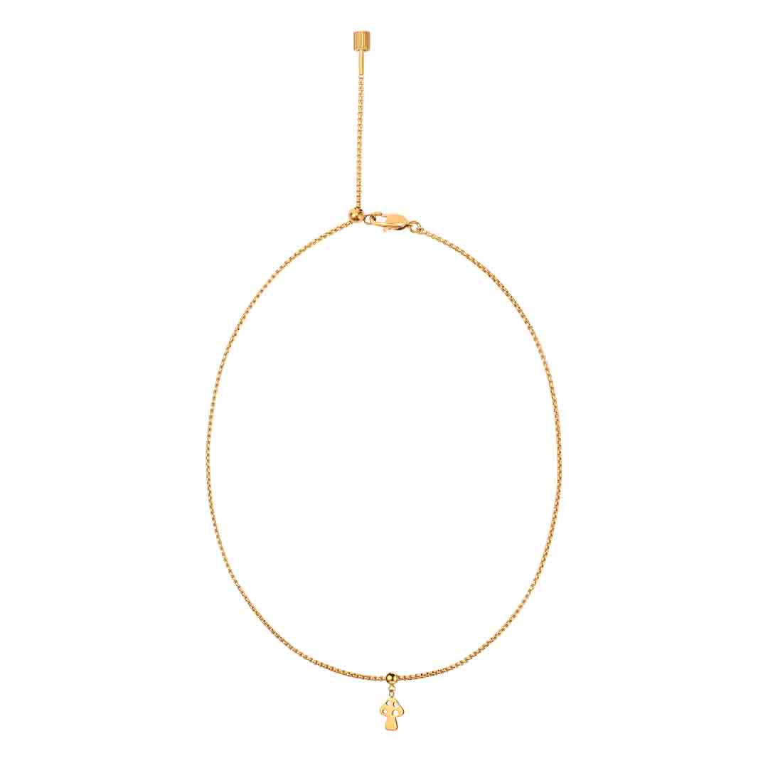 Box Chain Mushroom Necklace