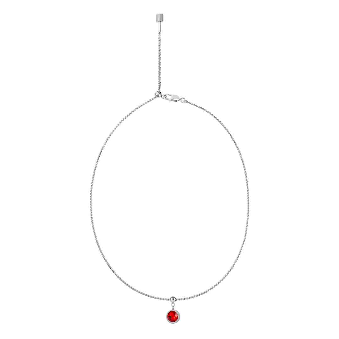 Box Chain Ruby Necklace