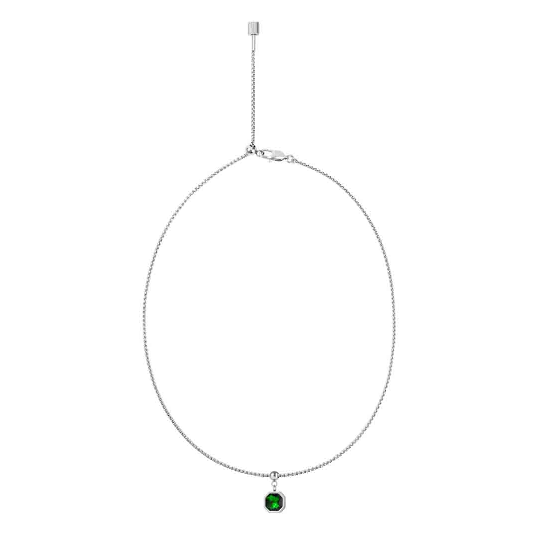 Box Chain Emerald Necklace