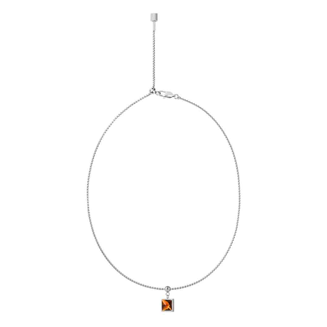Box Chain Citrine Necklace