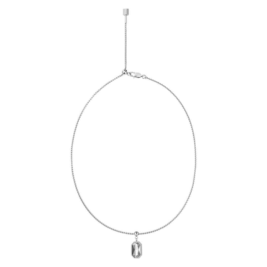 Box Chain Clear Quartz Necklace