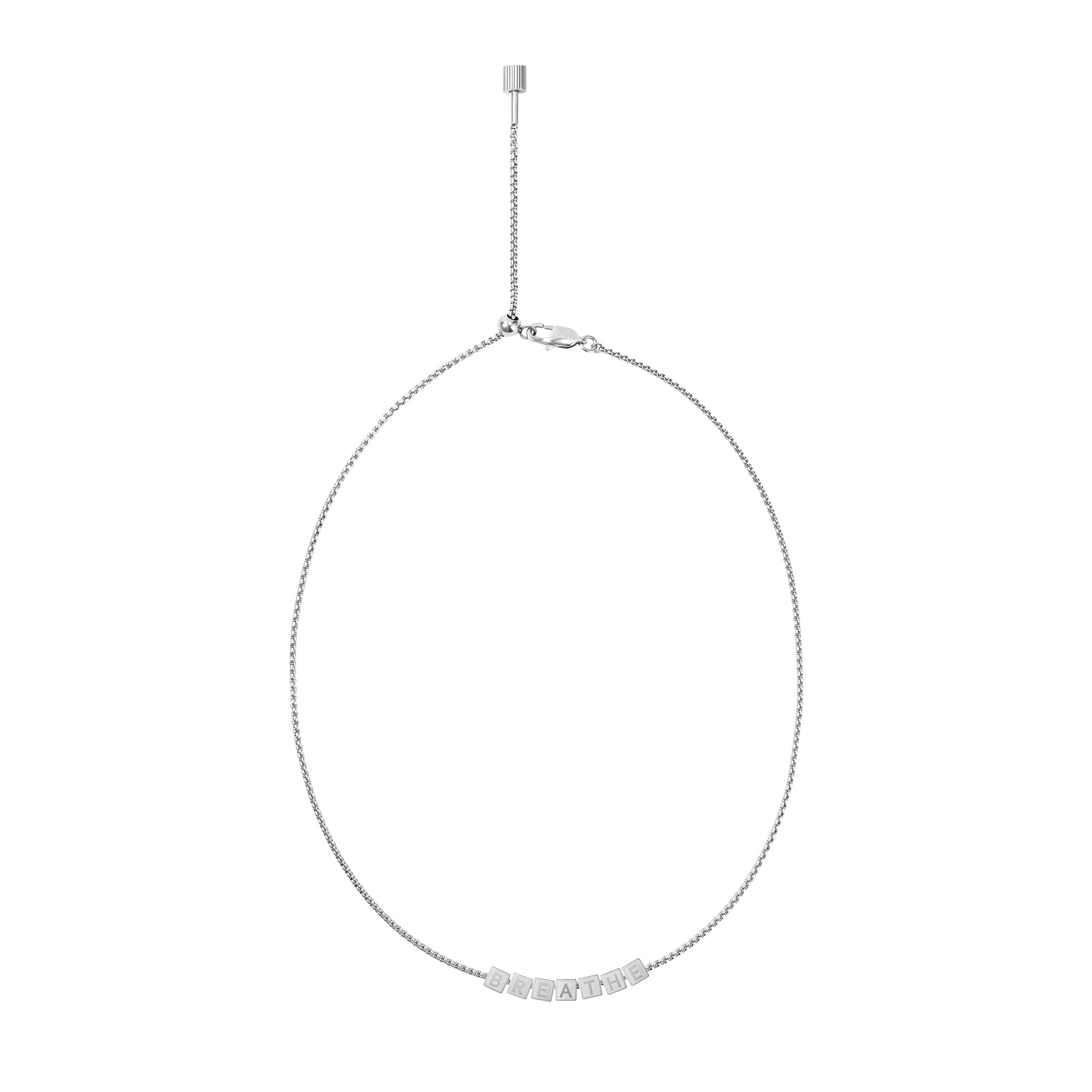 "Breathe" Cube Letter Box Chain Necklace