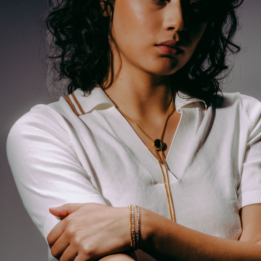 Box Chain Onyx Bolo Necktie