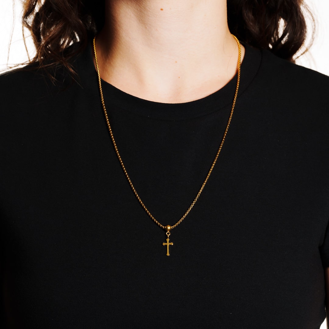 Box Chain Cross Necklace