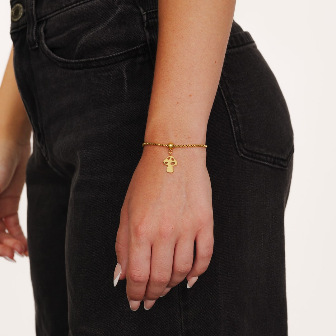 Box Chain Mushroom Bracelet