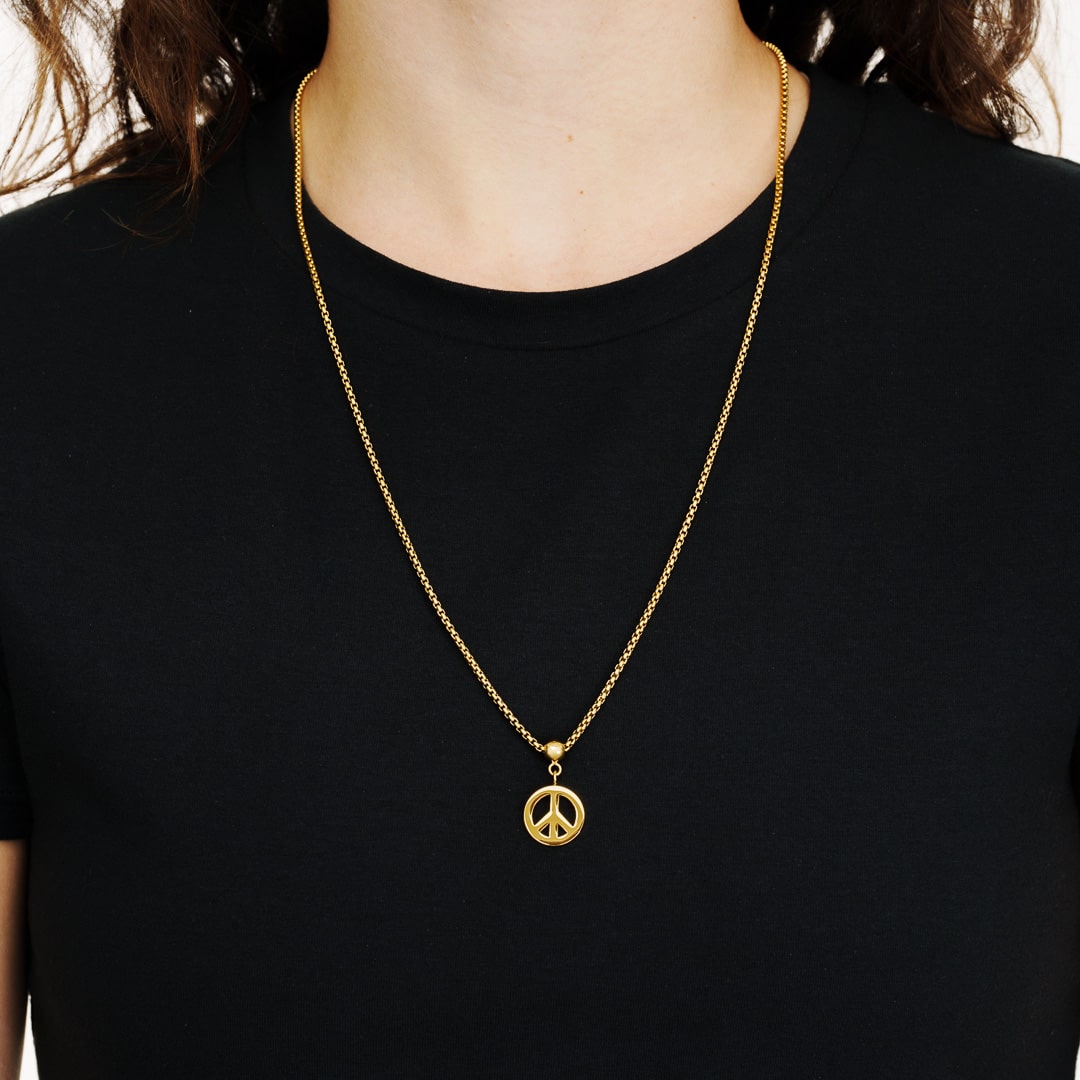 Box Chain Peace Necklace