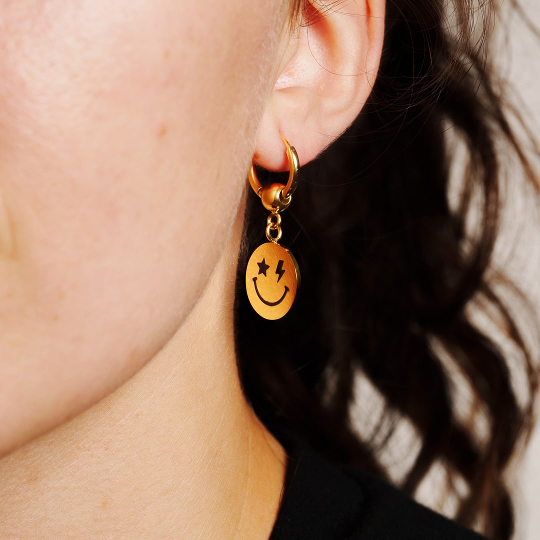 Smiley Face Single Earring