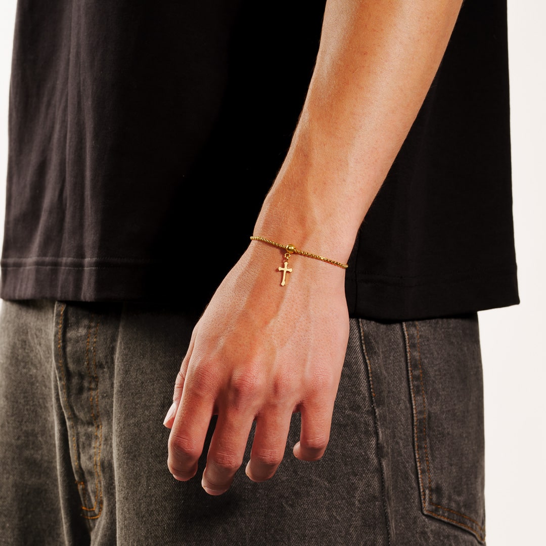 Box Chain Cross Bracelet