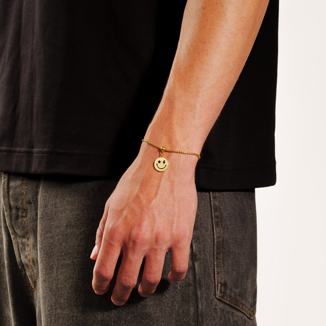 Box Chain Smiley Face Bracelet