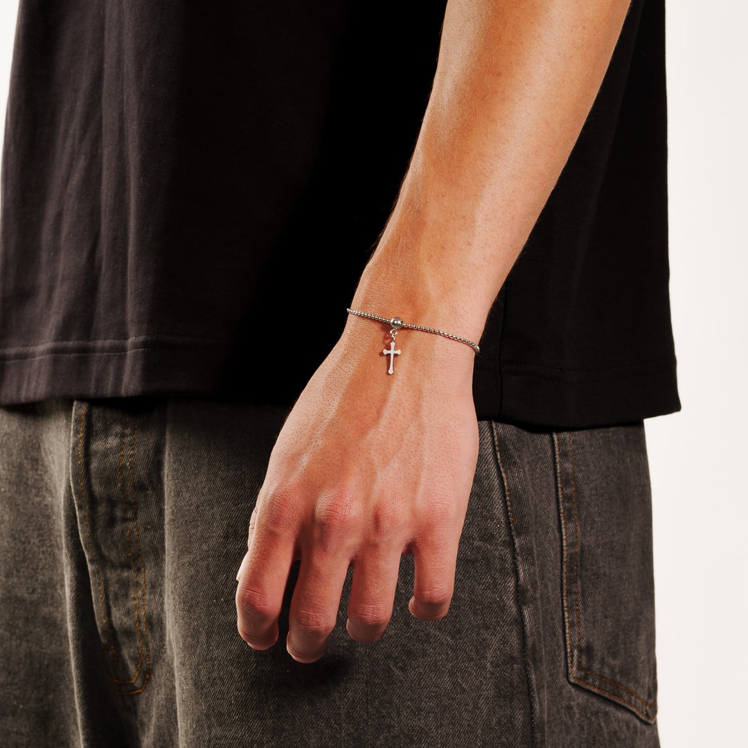 Box Chain Cross Bracelet