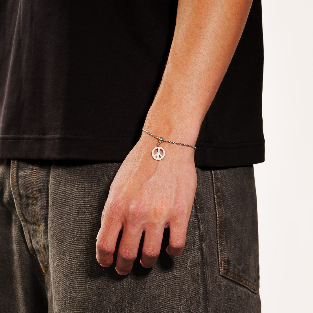 Box Chain Peace Bracelet