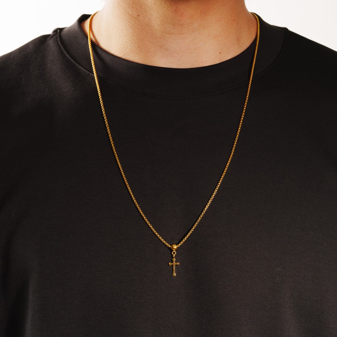 Box Chain Cross Necklace