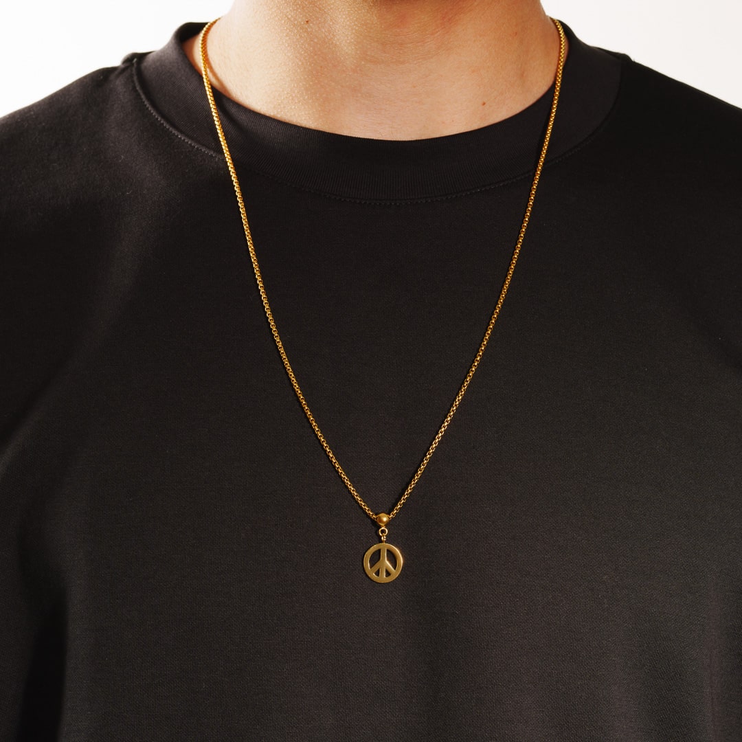 Box Chain Peace Necklace