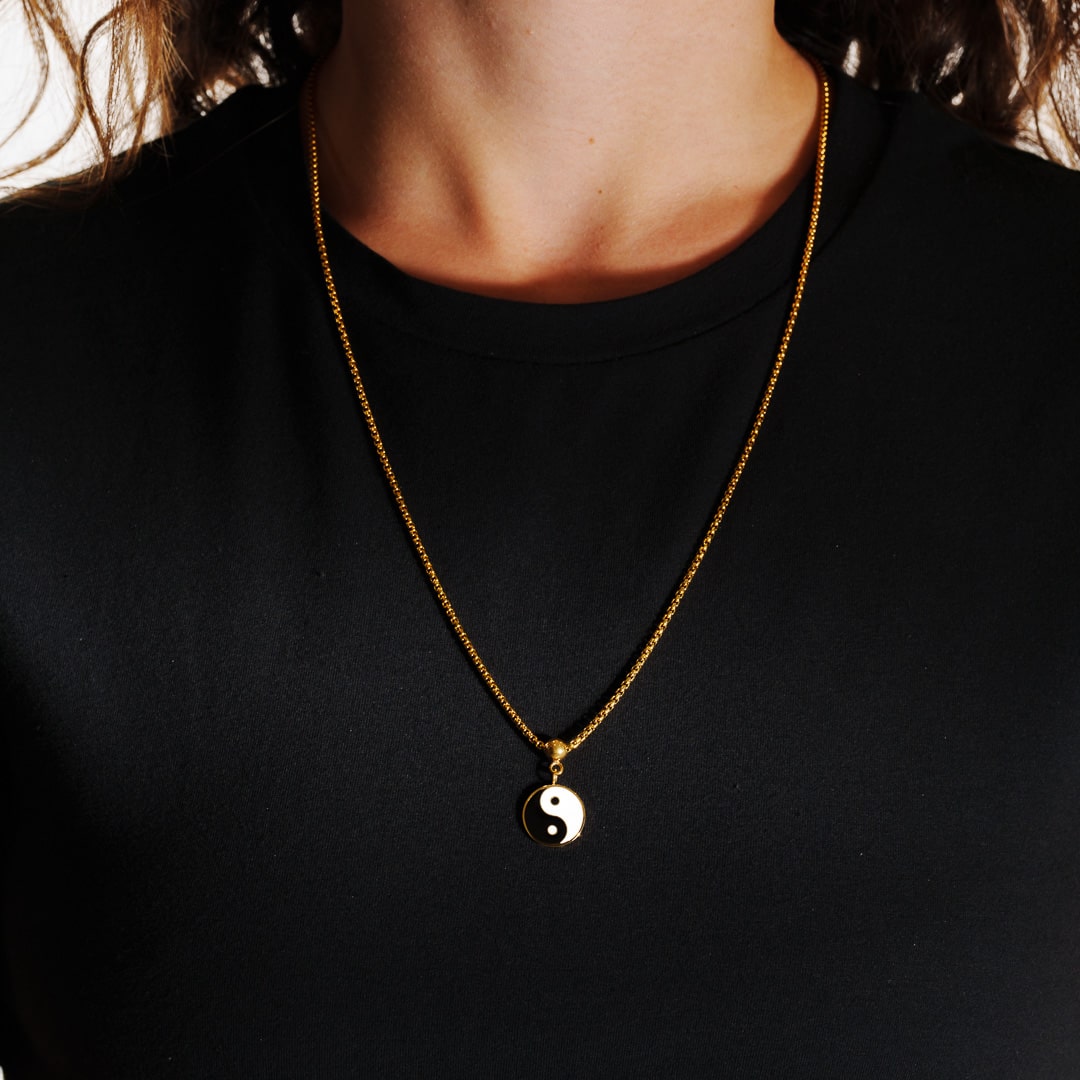 Box Chain Yin & Yang Necklace