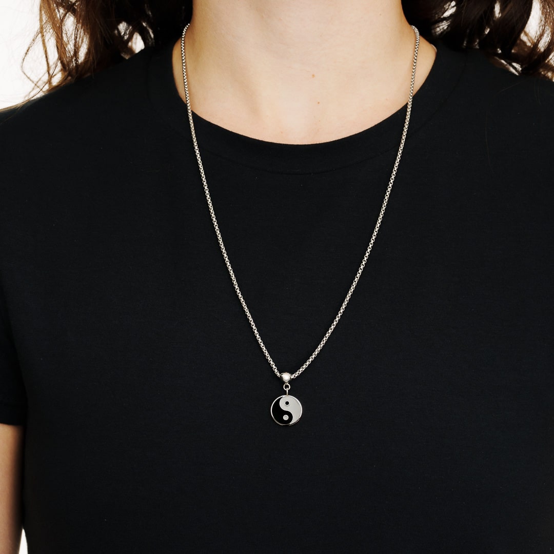 Box Chain Yin & Yang Necklace