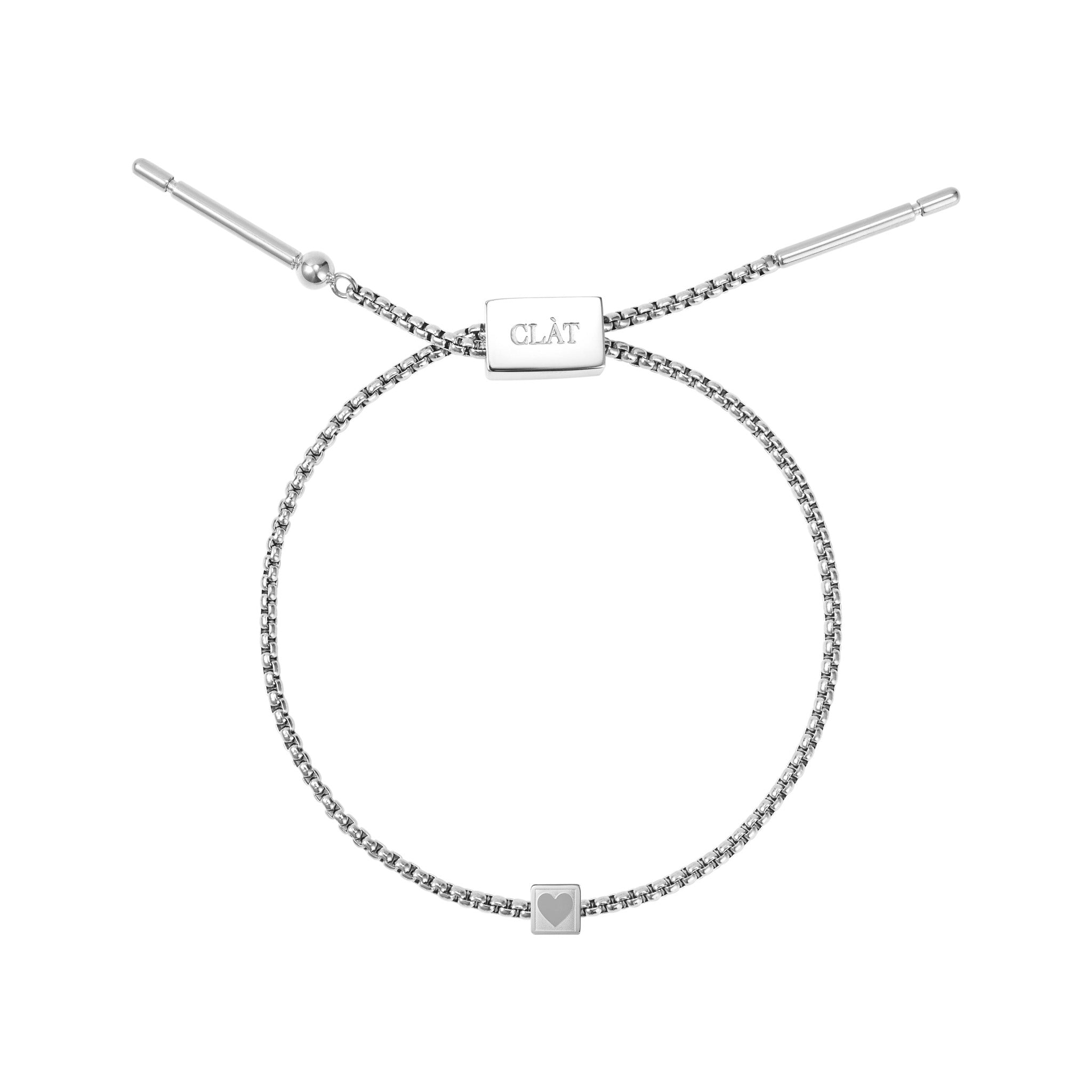 Cube Heart Slider Chain Bracelet