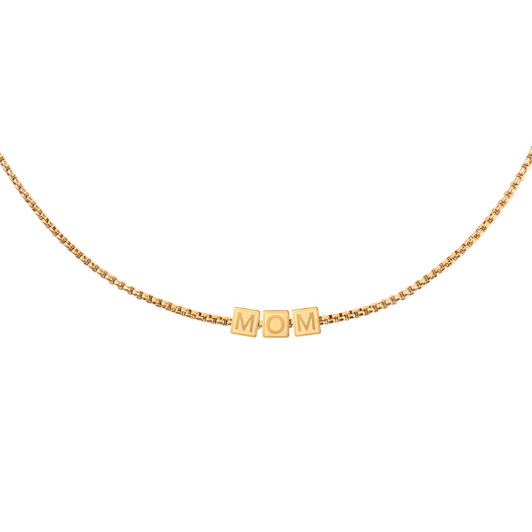 "Love" Box Cube Letter Chain Necklace