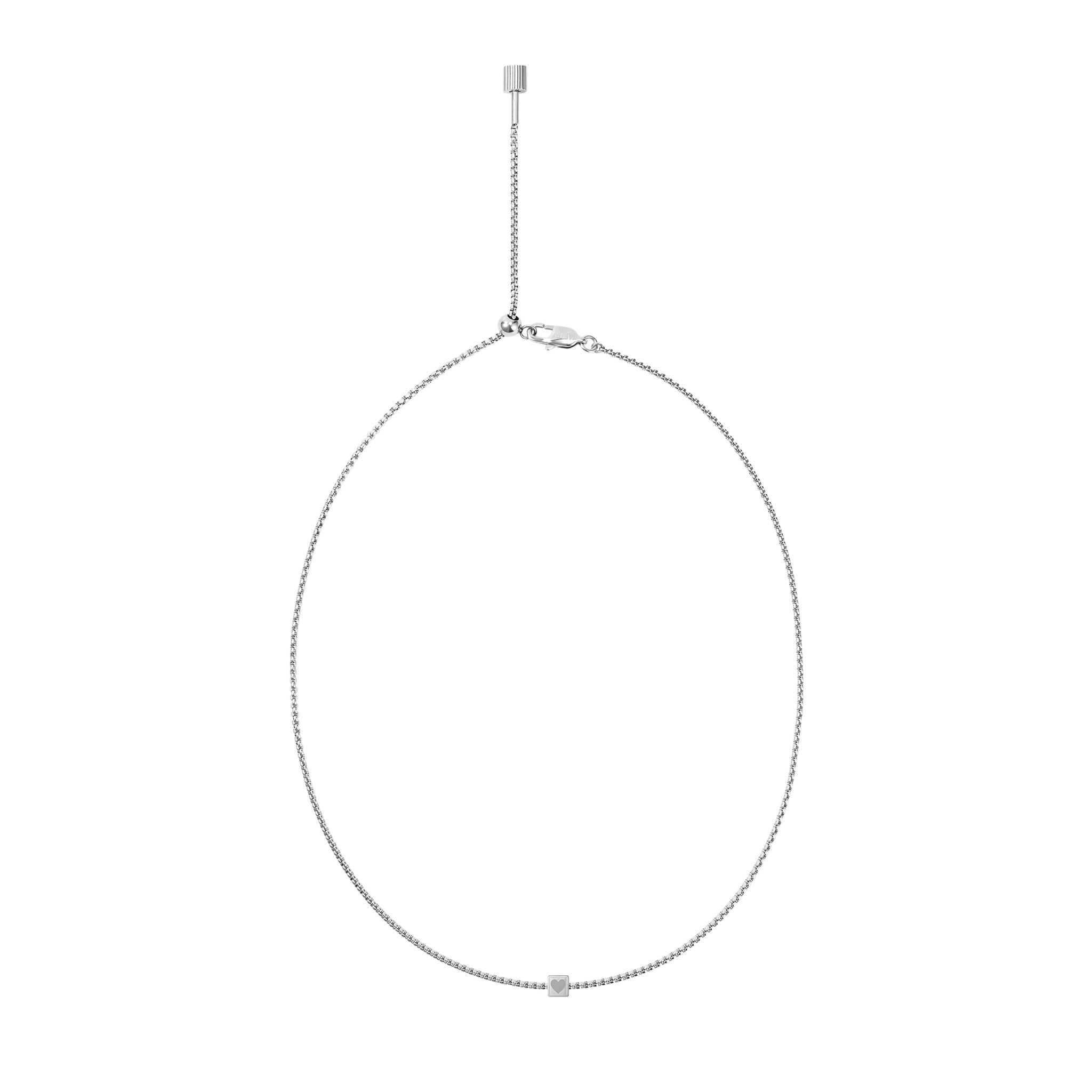 Cube Heart Slider Chain Necklace