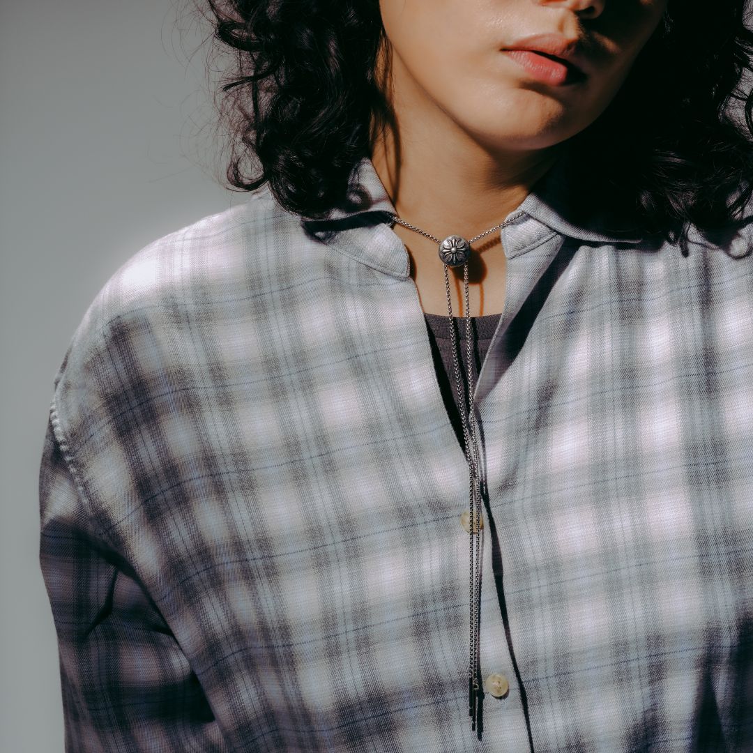 Box Chain Gothic Cross Bolo Necktie