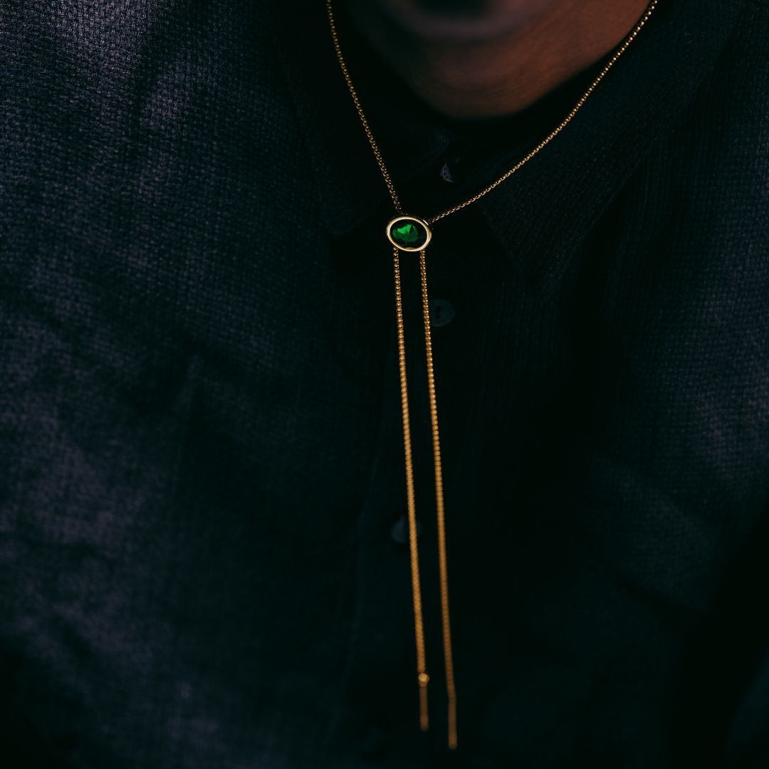 Box Chain Emerald Bolo Necktie