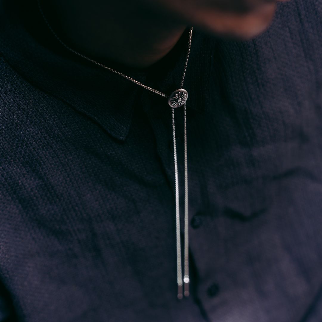 Box Chain Gothic Cross Bolo Necktie