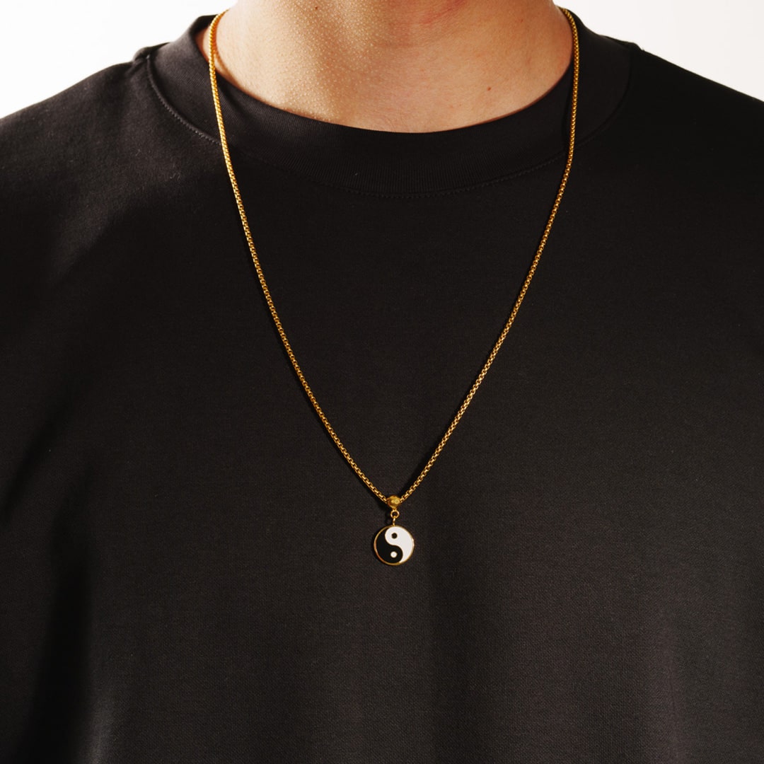 Box Chain Yin & Yang Necklace